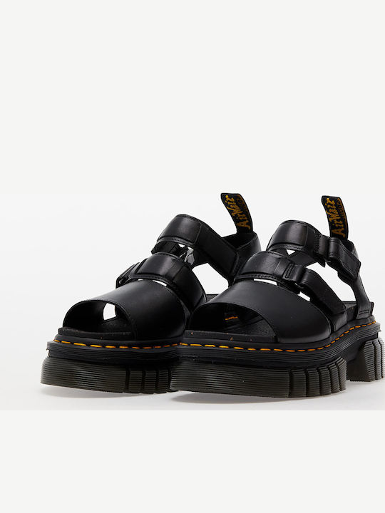 Ricki Nappa Lux Leather Women's Flat Sandals Black