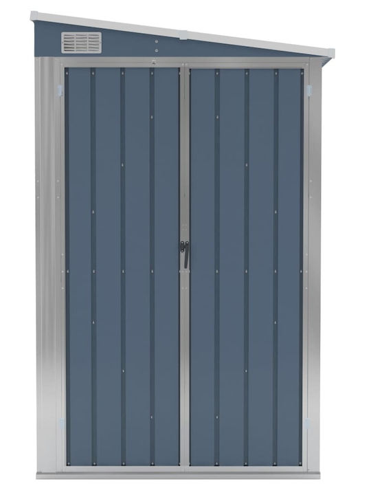 Metallische Gartenhaus GRAU mit Lüftungsschlitzen M1.18xB1xH1.78m