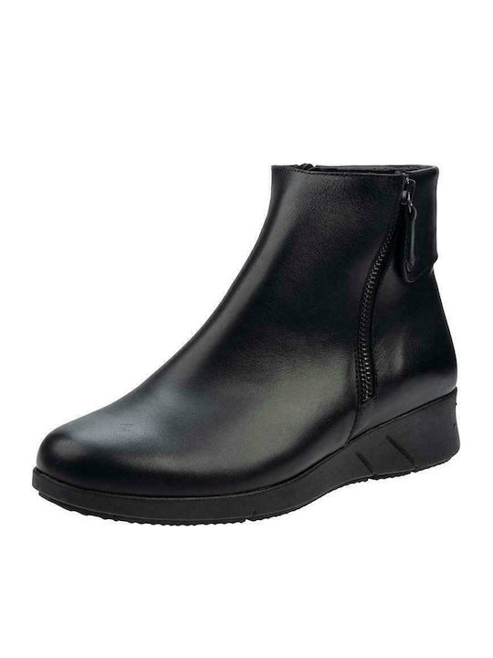 Ghete dama de piele cu Platformă Negru