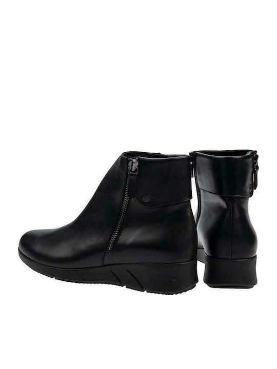Ghete dama de piele cu Platformă Negru