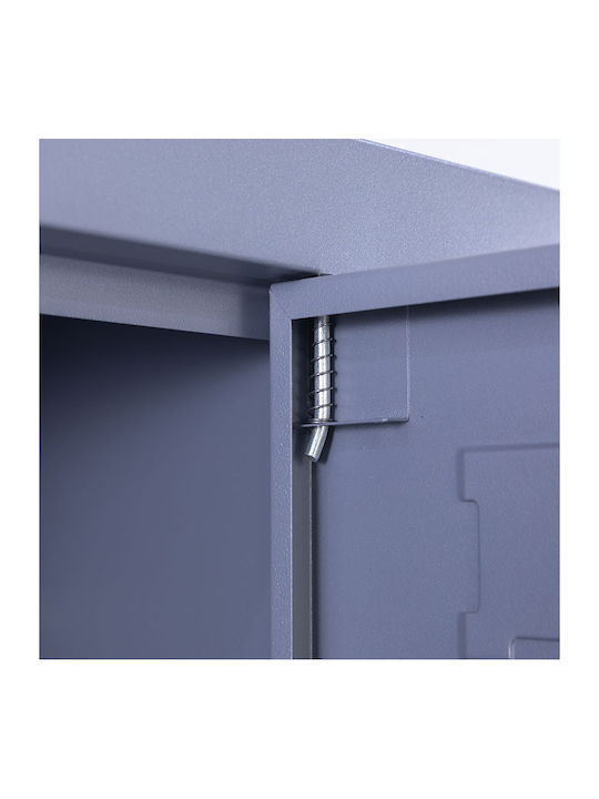 Dulap Metalic Galvanizat Cu Din Posibilitatea De Blocare Cu 3 Dulapuri Antracit Mat 90x45x195 Cm