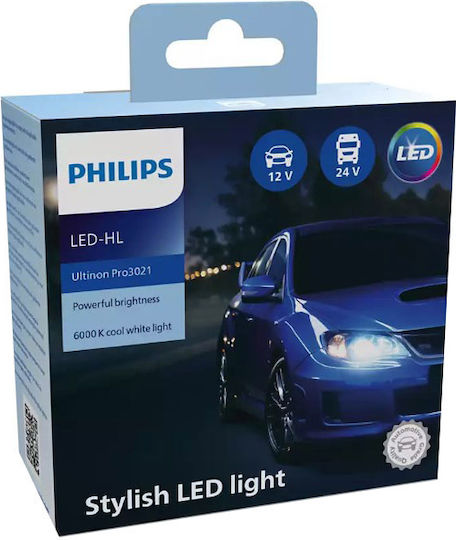 Philips Lamps Car Ultinon Pro3021 H4 LED 6000K Cold White 12-24V 18W 2pcs