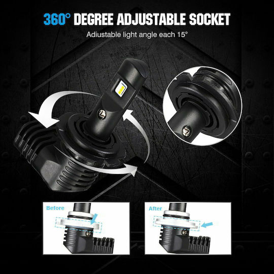 NovSight Lamps Car & Motorcycle H7 LED 6500K Cold White 9-32V 30W 2pcs