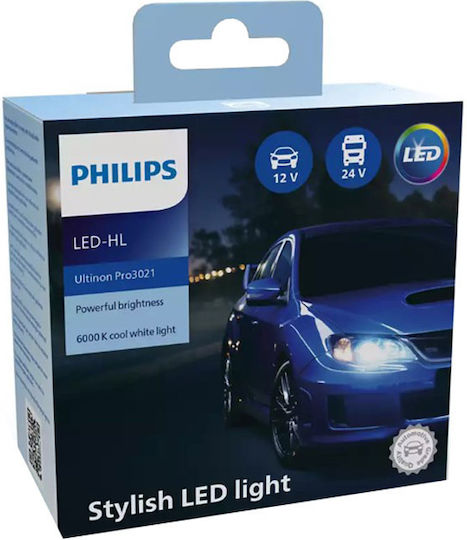 Philips Lamps Car Ultinon Pro3021 HIR2-9012 LED 6000K Cold White 12V 20W 2pcs