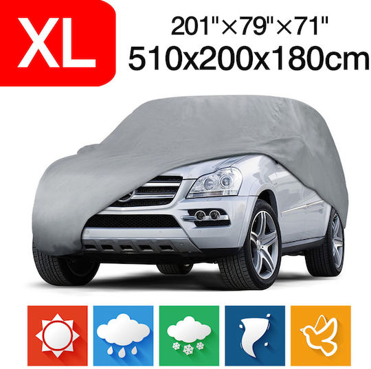 NovSight Κουκούλα 510x200x180cm Αδιάβροχη XLarge για SUV/JEEP που Στερεώνεται με Λάστιχο και Ιμάντα