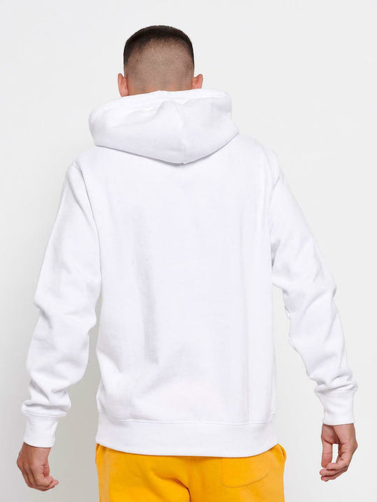 Funky Buddha Men's Sweatshirt with Hood and Pockets White