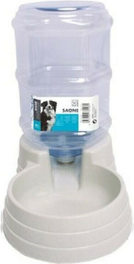 M-Pets Saone Αυτόματo Πλαστικό Μπολ με Δοχείο Νερού για Σκύλο & Γάτα 11lt σε Λευκό Χρώμα