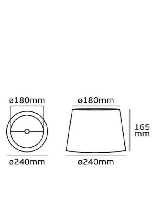 VK Lighting VK/E27/E14/D24/241 Κωνικό Καπέλο Φωτιστικού Πράσινο με Διάμετρο 24cm