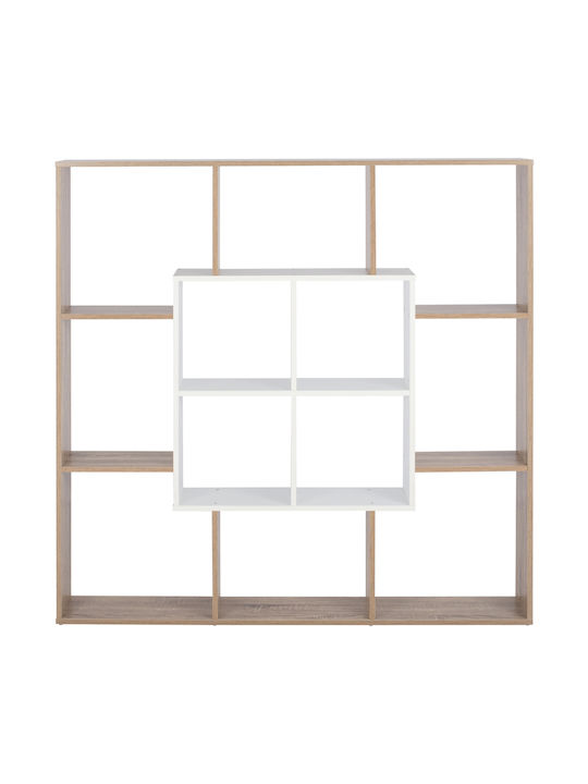 Bookcase Brody Natural - White 136x22x136cm