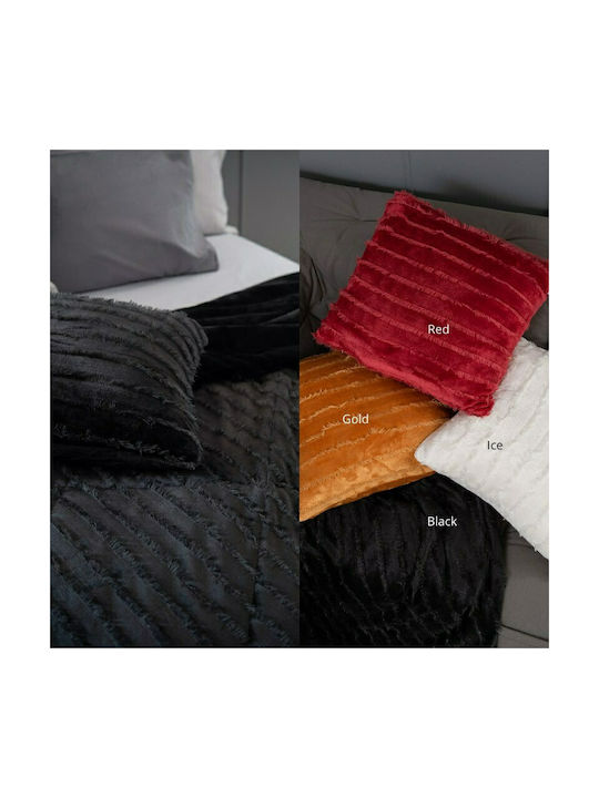 Palamaiki Διακοσμητική Μαξιλαροθήκη Gwen Fleece Black 50x50εκ.