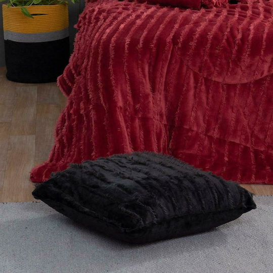 Palamaiki Dekorativer Kissenbezug Gwen Fleece Schwarz 50x50 cm