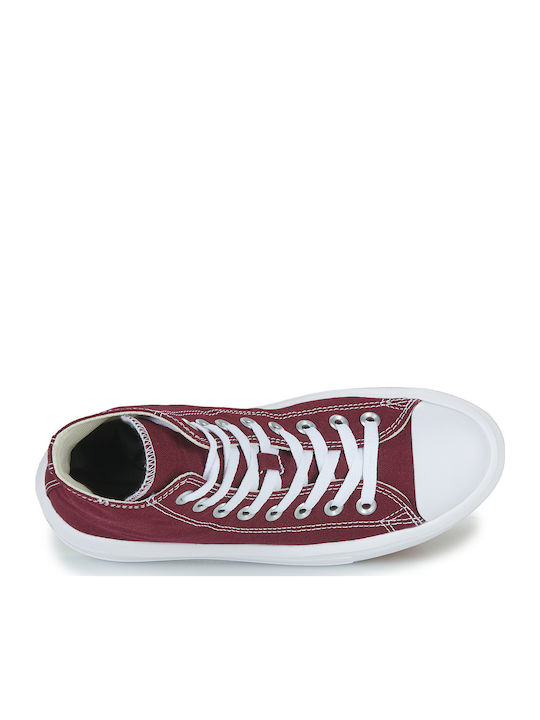 Chuck Taylor All Star Move Flatforms Tip Botine Burgundy