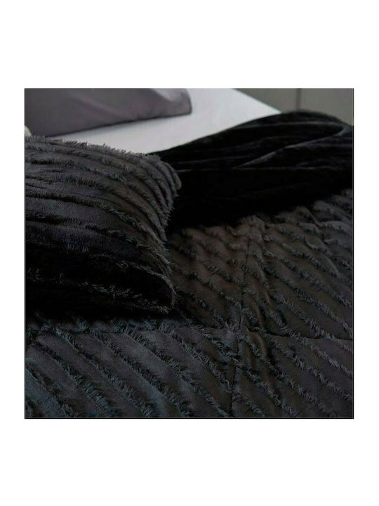 Palamaiki Gwen Velvet Blanket for Couch 130x180cm Black