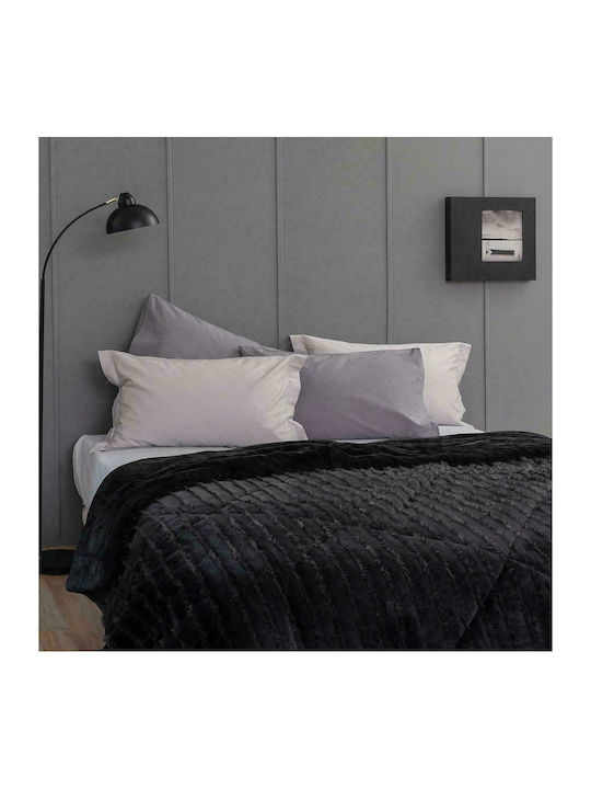 Palamaiki Gwen Velvet Blanket for Couch 130x180cm Black