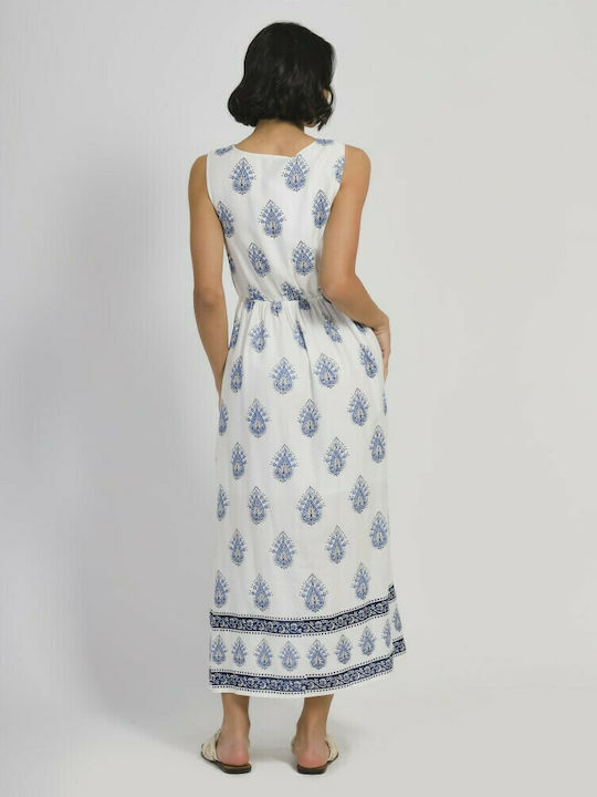 Ble Resort Collection Γυναικείο Μακρύ Φόρεμα Παραλίας Λευκό