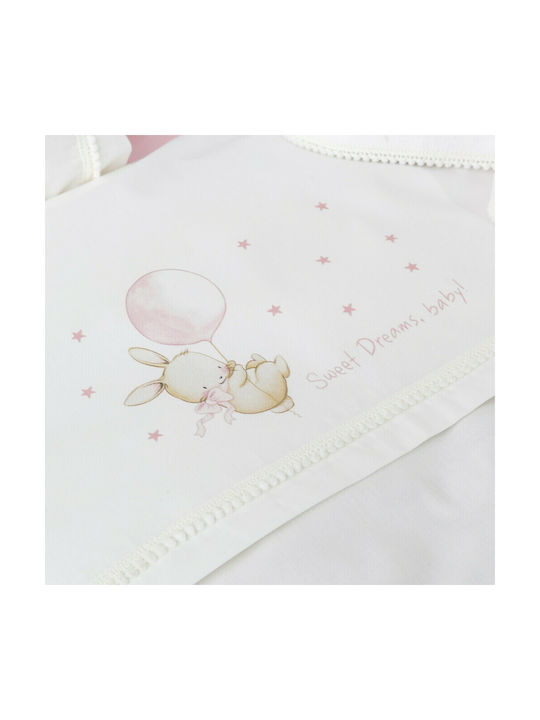 Borea Sweet Dreams Baby Sheets Set Crib Cotton Pink 120x160cm 3pcs 001501079011