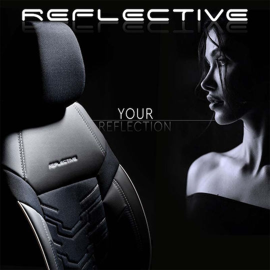 Otom Σετ Καλύμματα Αυτοκινήτου 11τμχ Δερματίνη Reflective Design Μαύρα/Μπλε