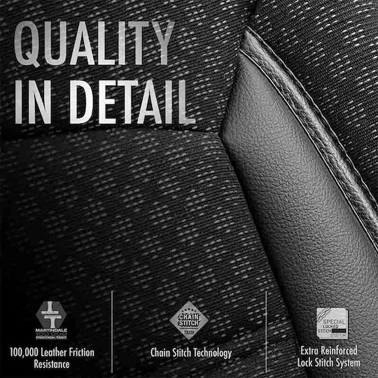 Otom Car Cover Set 11pcs Cotton Sport Plus Design Black