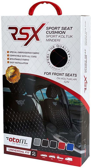 Otom Κάλυμμα Αυτοκινήτου 2τμχ Δερματίνη RSX Sport Μαύρα/Λευκά