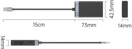 Orico CL4T-A3 Card Reader USB 3.0 for /S/D/ /m/i/c/r/o/S/D/ /M/e/m/o/r/y/S/t/i/c/k/ / / /