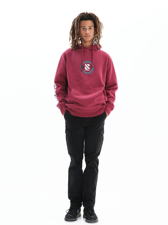 Sweatshirt with Hood Rasberry