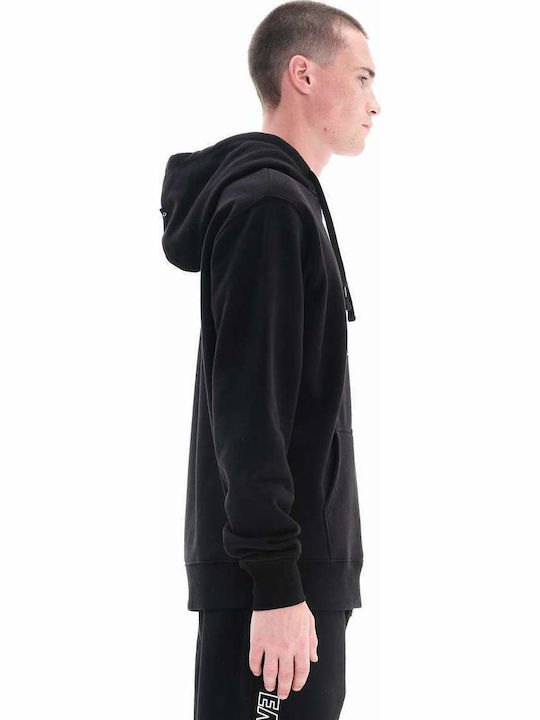 Φούτερ με Κουκούλα Black/White 222.EM20.01-BLACK