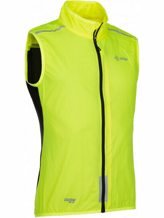 Flow Sleeveless Athletic Jacket Windproof Yellow