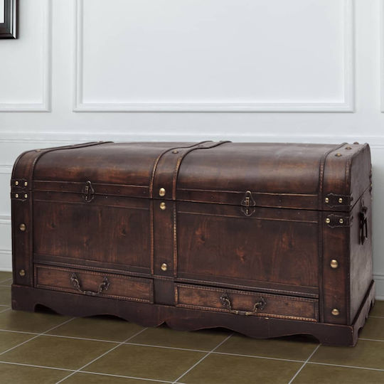 vidaXL Wooden Decorative Trunk Brown 90x51x42cm