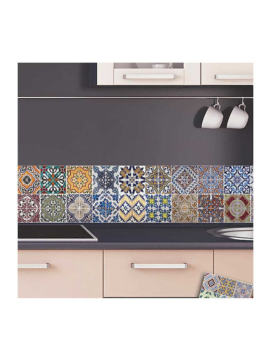 Διακοσμητικό Αυτοκόλλητο Τοίχου Azulejos Μπορντούρα Κουζίνας 1τμχ 195x23.5εκ. Ango