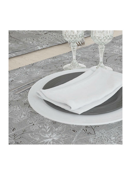 Borea Dandelion Cotton & Polyester Tablecloth Γκρι 140x220cm