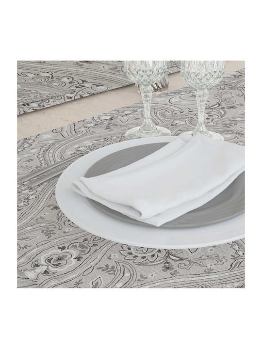 Borea Καρέ Τραπεζομάντηλο Damask Γκρι 140x140εκ.