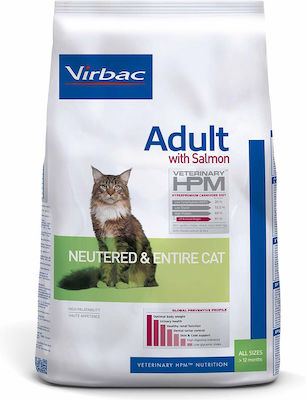 Virbac Adult Neutered & Entire Cat Dry Food for Adult Neutered Cats with Salmon 7kg