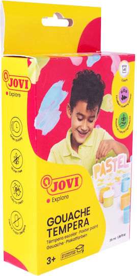 Jovi Explore Tempera Paints Pastel in Jar 35ml 6pcs
