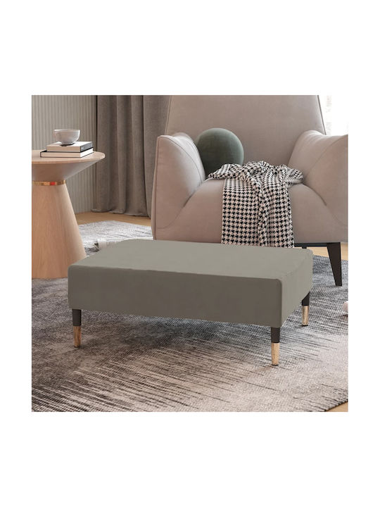 Stool Footstool Upholstered with Velvet Light grey 78x56x32cm