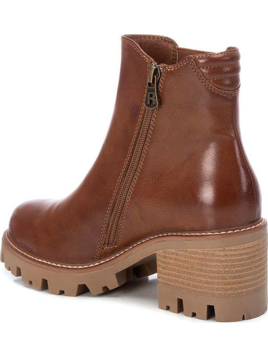 Women's Ankle Boots with Medium Heel Camel
