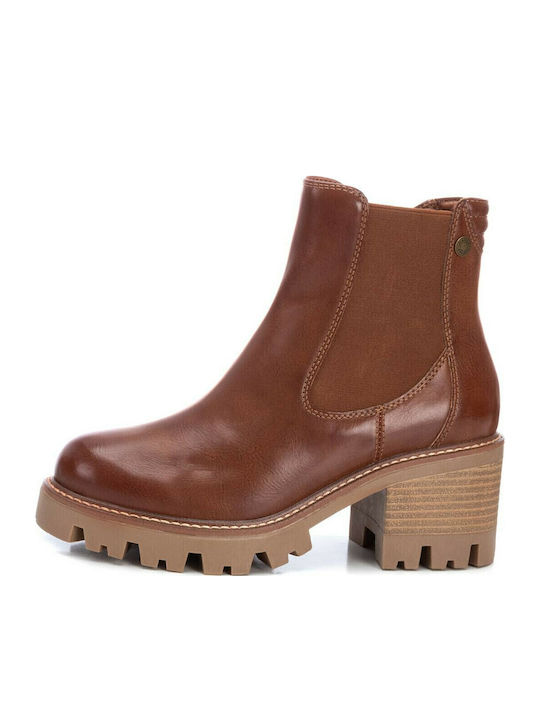 Women's Ankle Boots with Medium Heel Camel
