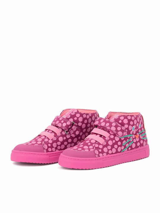 Kids Sneakers High with Scratch Fuchsia