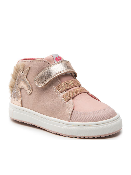 Παιδικά Sneakers High με Σκρατς Ροζ