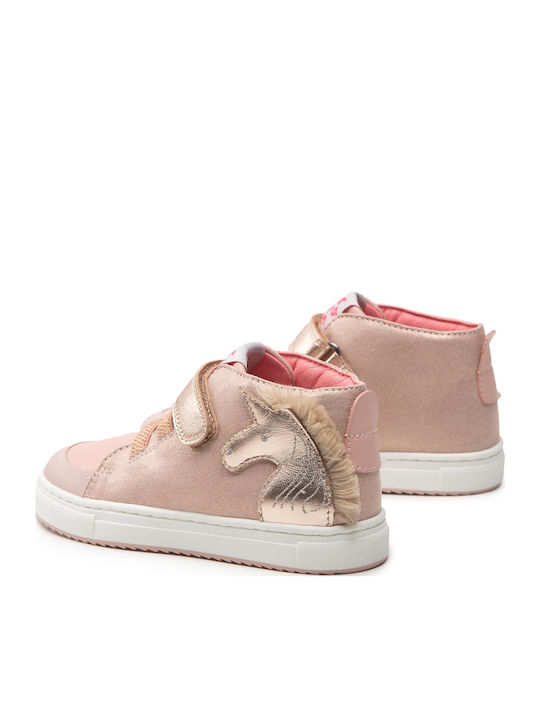 Παιδικά Sneakers High με Σκρατς Ροζ