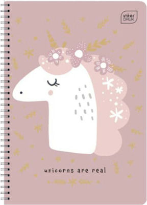 interDRUK Spiral Notebook Ruled A4 90 Sheets 3 Subjects Cute Girl 1pcs (Μiscellaneous Designs/Colors)