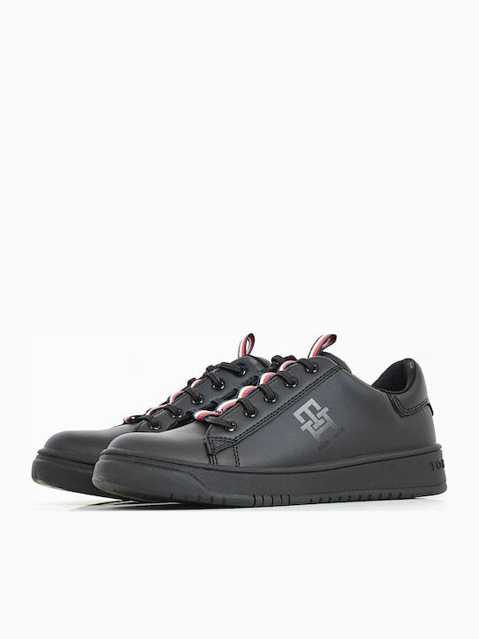 CUT LACE-UP Kids Sneakers Black