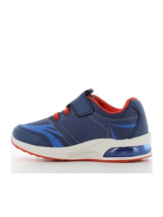 Super Mario Παιδικά Sneakers Ανατομικά με Σκρατς & Φωτάκια Μπλε