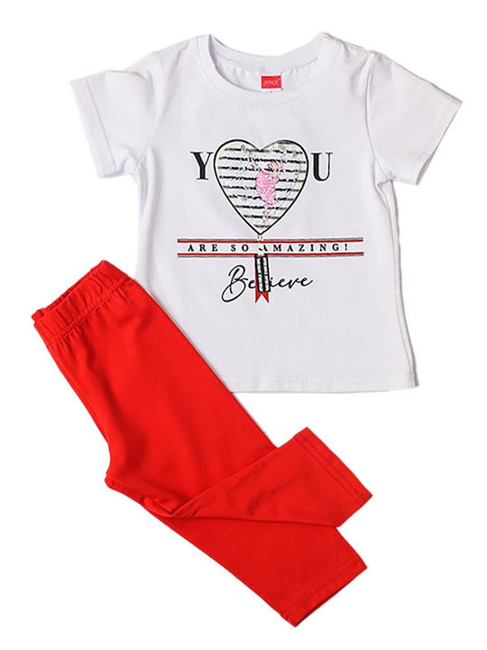 Joyce Kids Set with Leggings Summer 2pcs White