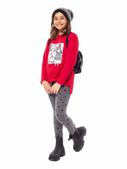 Εβίτα Kids Set with Leggings Winter 2pcs Red