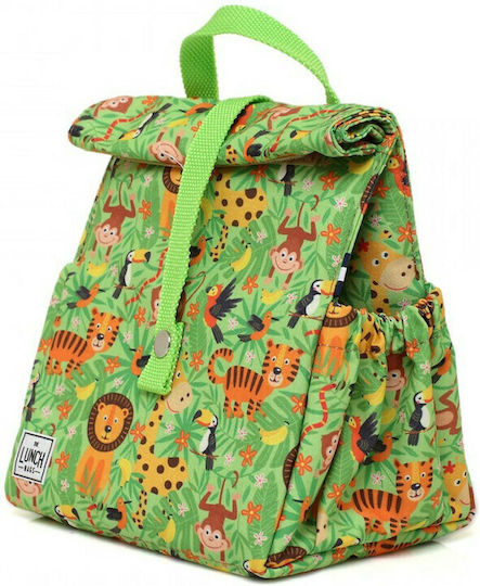 The Lunch Bags Jungle Kids' Insulated Handheld Lunch Bag 5 Litre Green Dinosaurs 21x16x24cm
