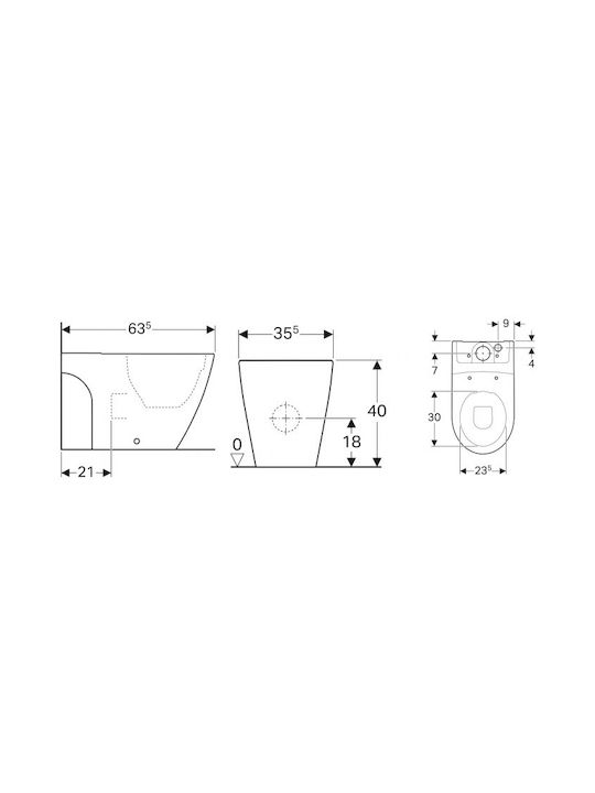 Geberit Icon Λεκάνη Δαπέδου Rimless Χωρίς Κάλυμμα Λευκή