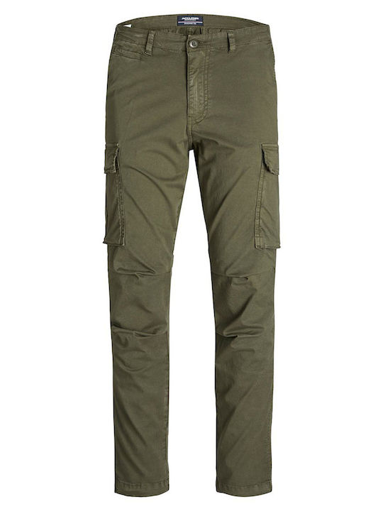 Trousers Cargo Elastic in Regular Fit Olive Night