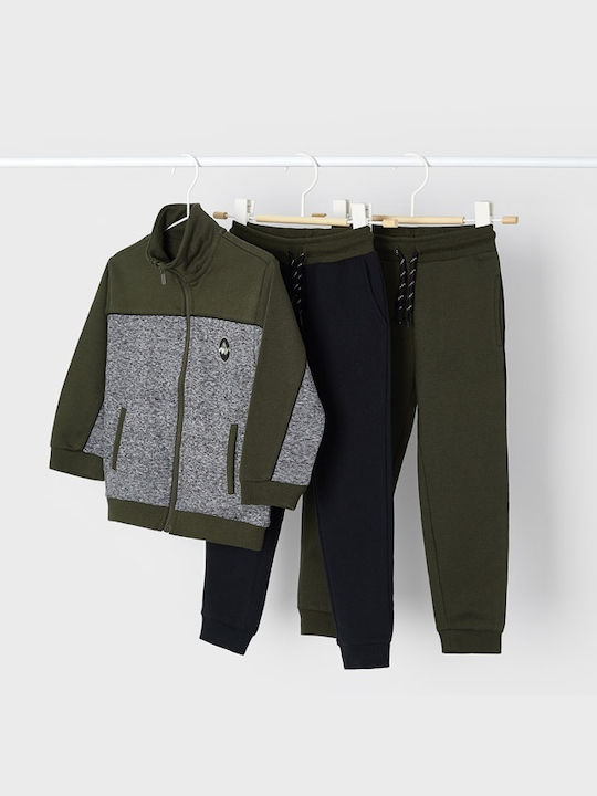 Mayoral Kids Sweatpants Set Khaki 2pcs