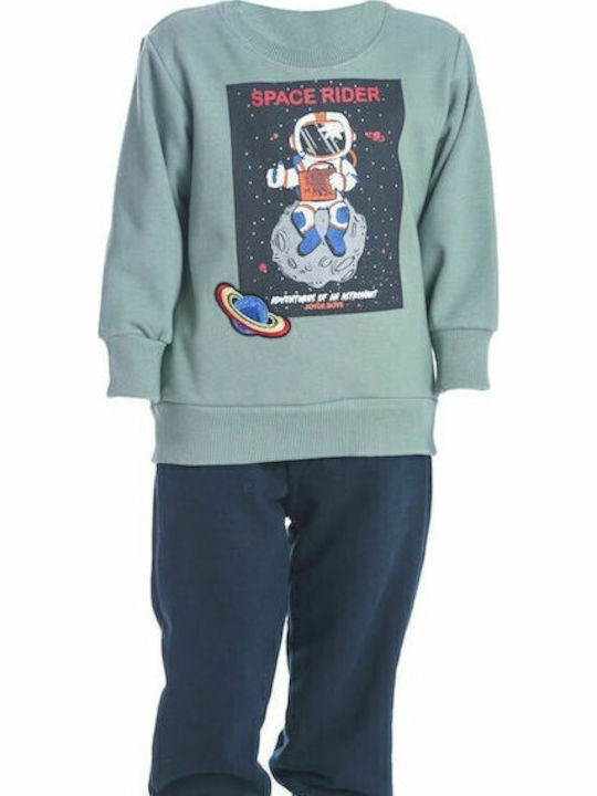 Kinder Sweatpants Set - Jogginganzug Türkis 2Stück Space