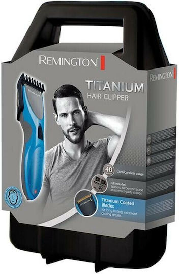 Remington Titanium Επαναφορτιζόμενη Κουρευτική Μηχανή Μπλε HC335